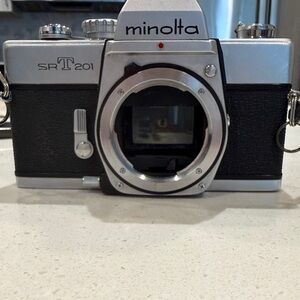 Minolta SR-T 201 Black and Silver Film Camera